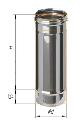 Дымоход Феррум нержавеющий (430/0,5 мм) ф120 L=0,5м - фото 21642