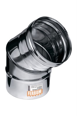 Колено Феррум угол 135°, нержавеющее (304/0,8мм), ф115 - фото 22153