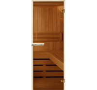 Дверь Бронза 190*70, 6мм, 2 петли, коробка хвоя, Банный Эксперт