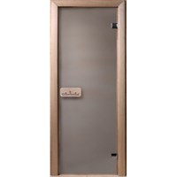 Дверь Сатин 190*70, 6мм, 2 петли, коробка хвоя, Банный Эксперт