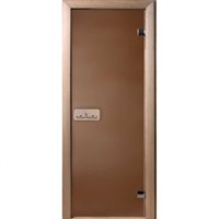 Дверь Бронза матовое 190*70, 6 мм, 2 петли, коробка хвоя. Банный Эксперт