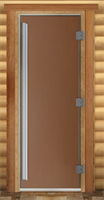 Дверь Престиж PRO (бронза матовое) 190х70 10мм 3 петли Банный Эксперт