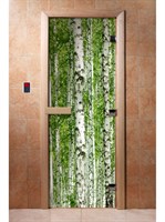 Дверь с фотопечатью, арт.А084, 190х70, 8 мм, 3 петли, коробка ольха. Банный Эксперт