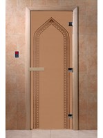 Дверь "Арка" (бронза) 190х70 6 мм 2 петли коробка хвоя Банный Эксперт