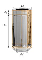 Дымоход Феррум утепленный нержавеющий (430/0,5мм)/зеркальный нержавеющий ф150/210 L=0,5м по воде