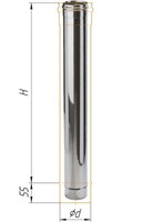Дымоход Феррум нержавеющий (430/0,8 мм) ф115 L=1,0м черный