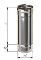 Дымоход Феррум нержавеющий (430/0,8 мм) ф115 L=0,5м черный