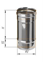 Дымоход Феррум нержавеющий (430/0,8 мм) ф200 L=0,25м