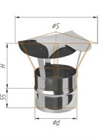 Зонт Феррум нержавеющий (430/0,5 мм) ф80 с ветрозащитой по воде